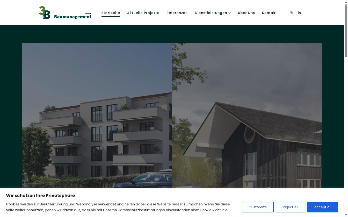 Screenshot of the consent banner shown before any interaction