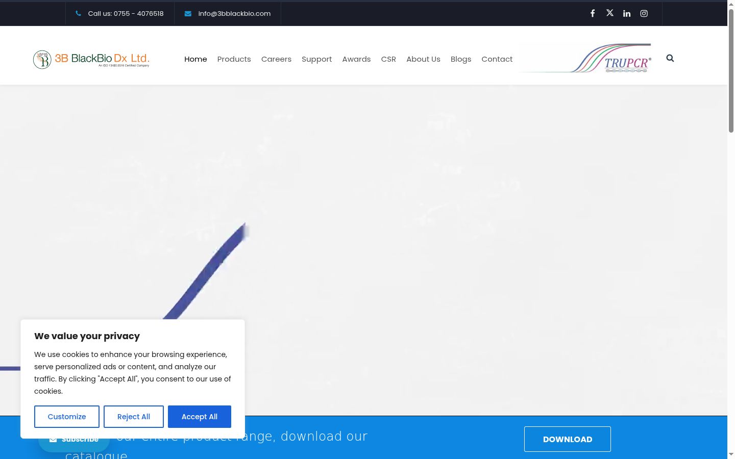 Screenshot del banner di consenso mostrato prima di qualsiasi interazione