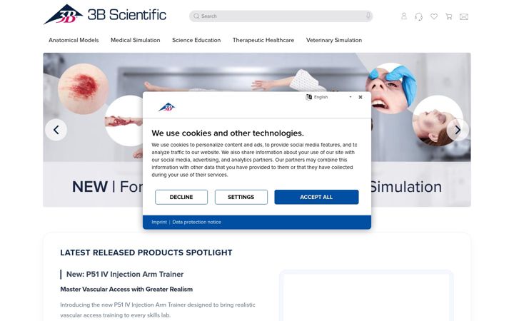 Screenshot of 3bscientific.com