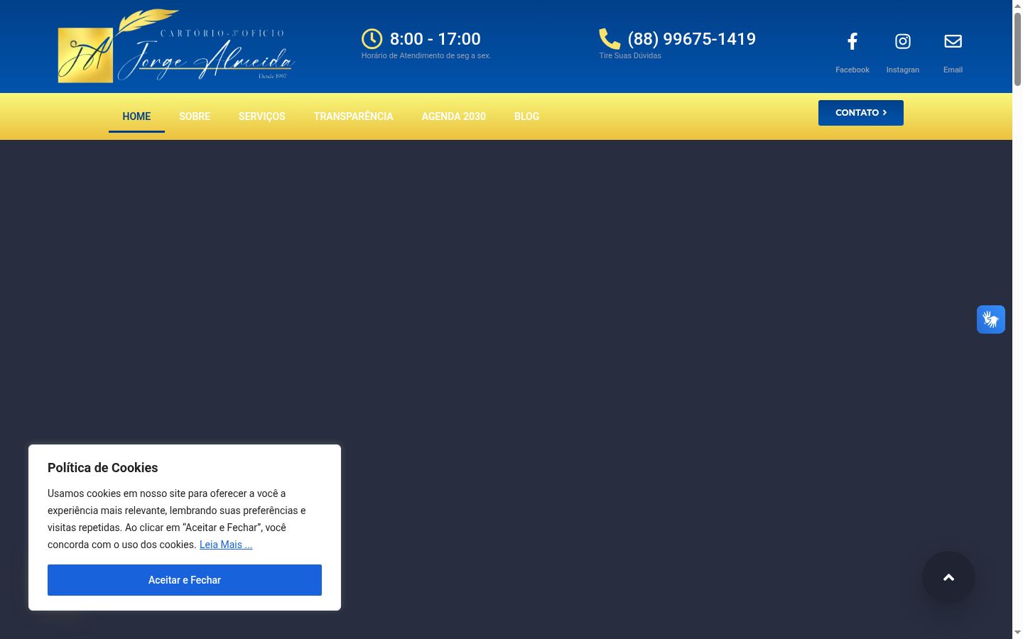 Screenshot des Einwilligungsbanners vor jeglicher Interaktion