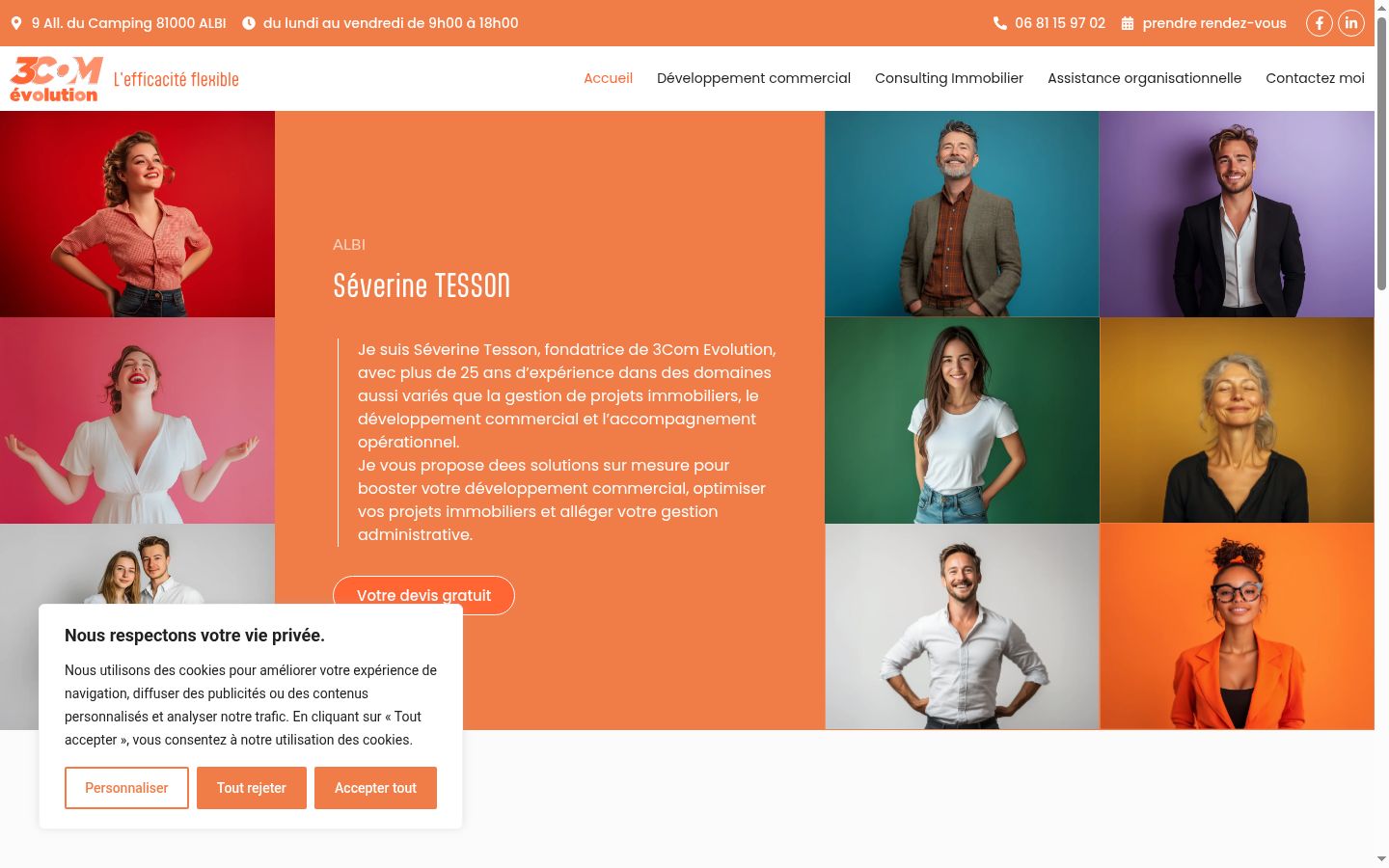 Screenshot of the consent banner shown before any interaction