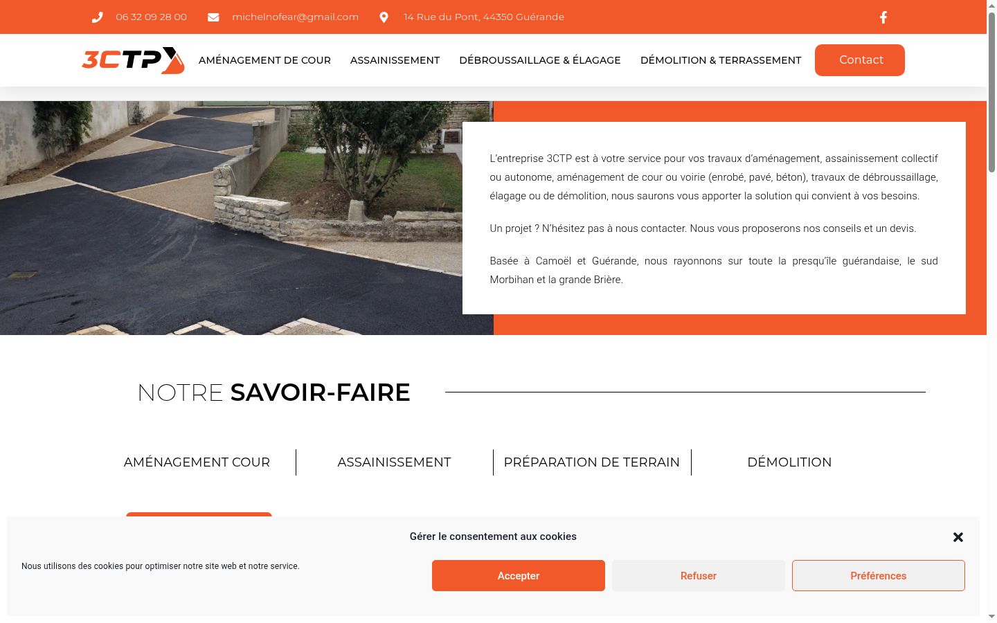 Capture d'écran de la bannière de consentement affichée avant toute interaction