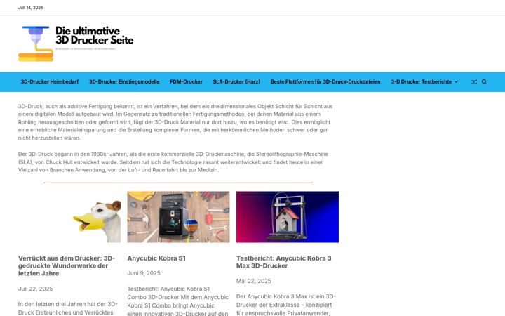Képernyőkép: 3d-drucker-vergleich.com
