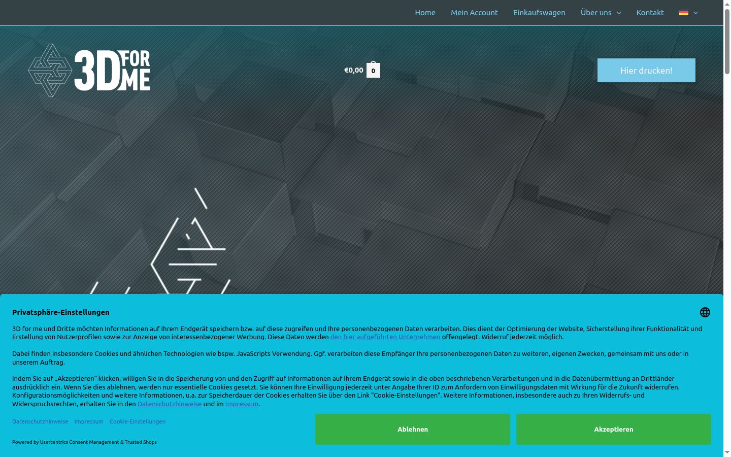 Screenshot of the consent banner shown before any interaction