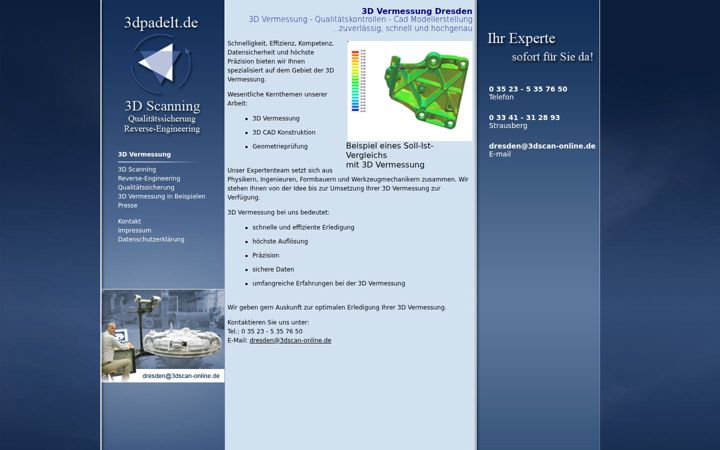 Snimka zaslona za 3d-vermessung-dresden.de