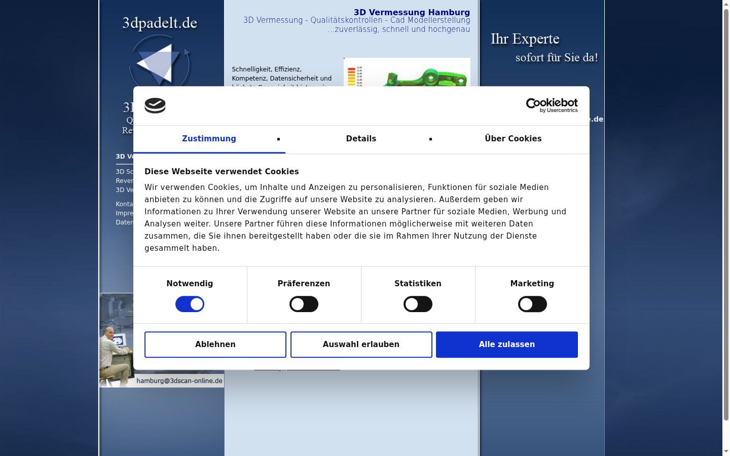 Capture d'écran de la bannière de consentement affichée avant toute interaction