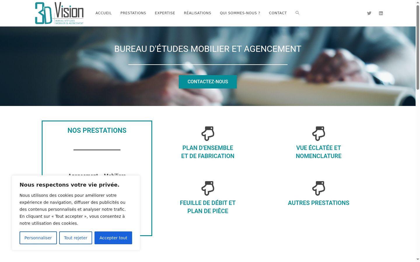 Captura de ecrã do banner de consentimento apresentado antes de qualquer interação
