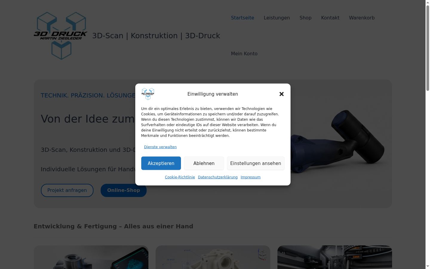 Capture d'écran de la bannière de consentement affichée avant toute interaction