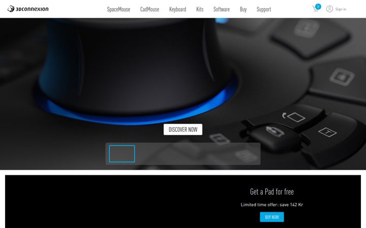 Snimka zaslona za 3dconnexion.com