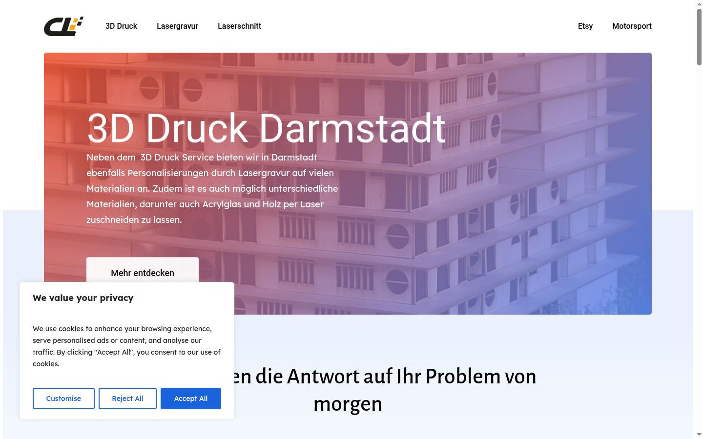 Screenshot tal-banner tal-kunsens muri qabel kwalunkwe interazzjoni