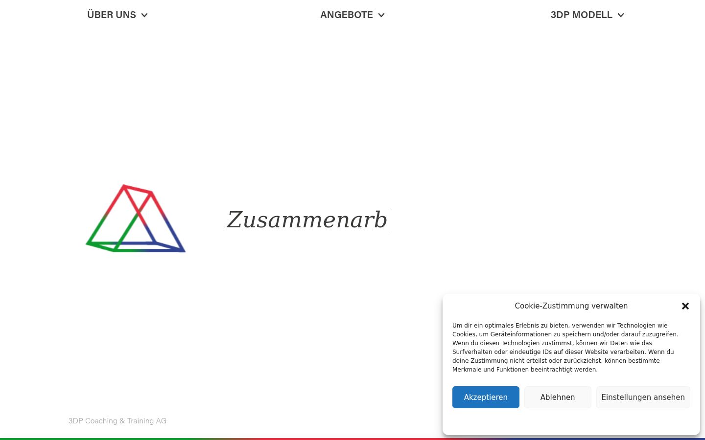 Screenshot des Einwilligungsbanners vor jeglicher Interaktion