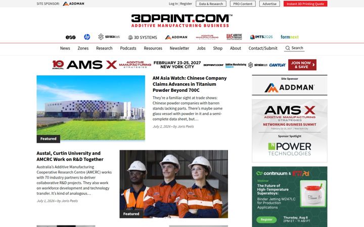 Skjermbilde av 3dprint.com