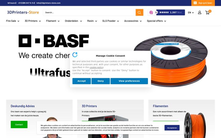 Screenshot of 3dprinters-store.com