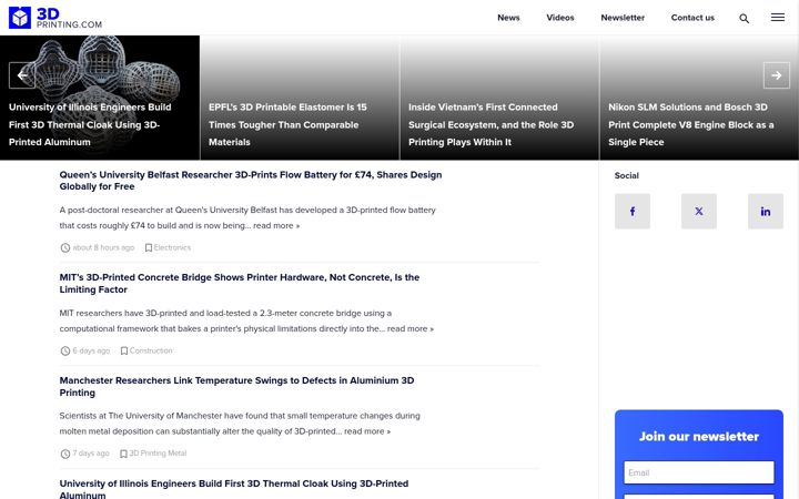 Screenshot von 3dprinting.com