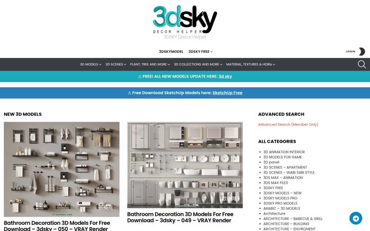 Screenshot of 3dskyfree.com