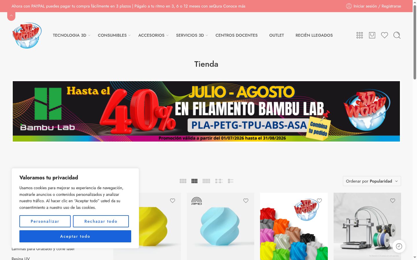 Screenshot of the consent banner shown before any interaction