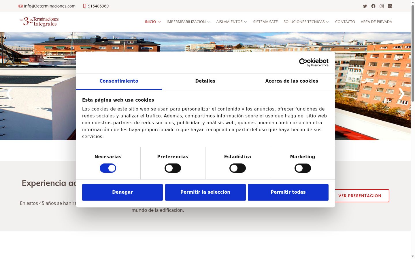 Captură de ecran a bannerului de consimțământ afișat înainte de orice interacțiune
