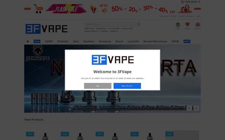 Screenshot of 3fvape.com