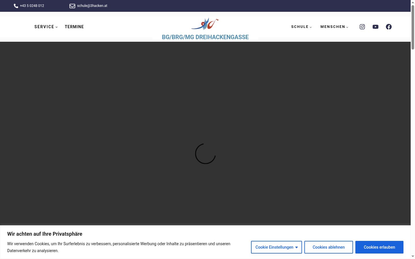 Screenshot del banner di consenso mostrato prima di qualsiasi interazione