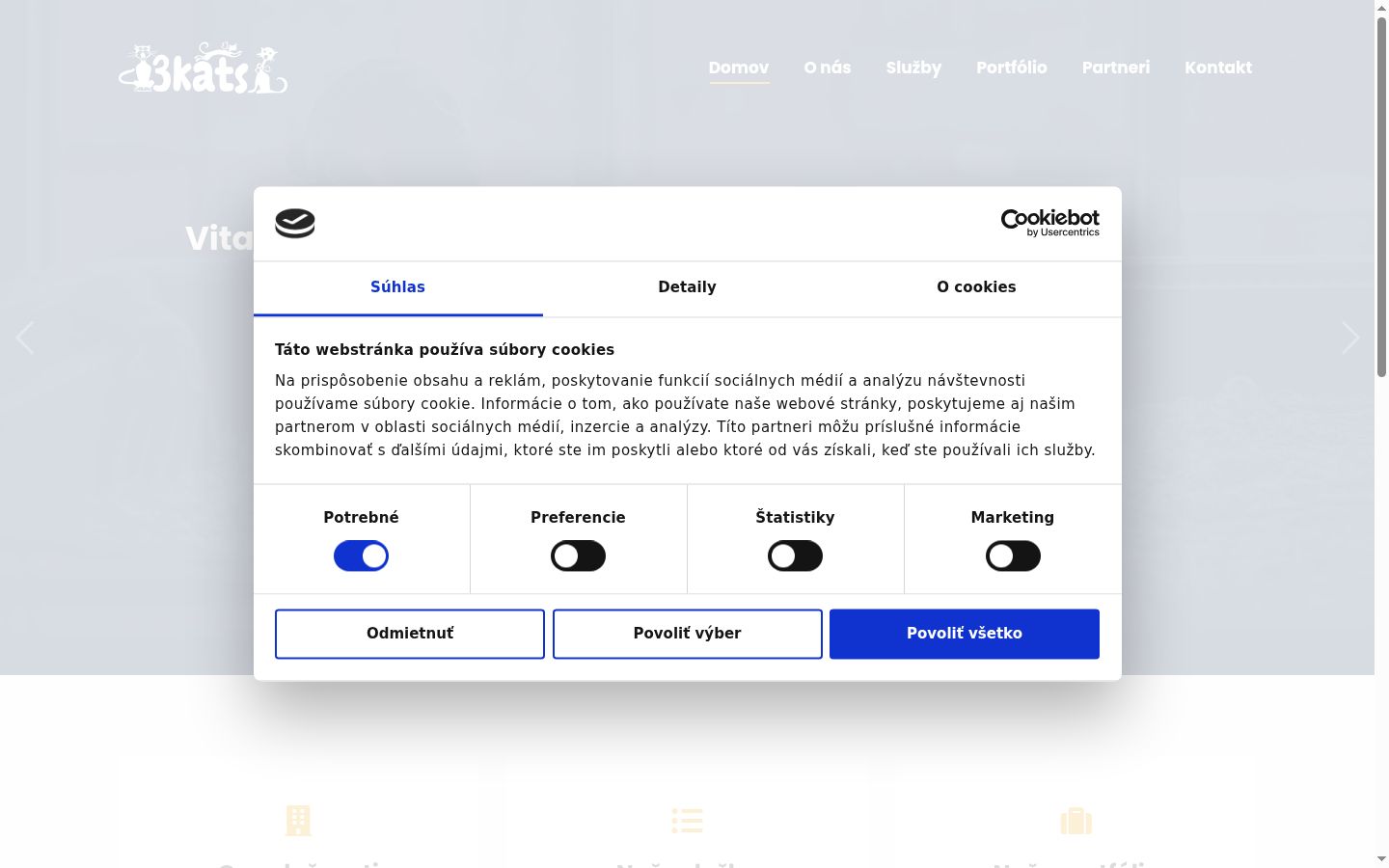 Screenshot of the consent banner shown before any interaction