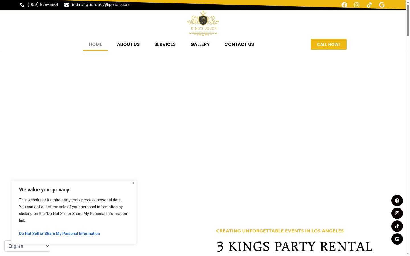 Screenshot του banner συγκατάθεσης που εμφανίστηκε πριν από οποιαδήποτε αλληλεπίδραση