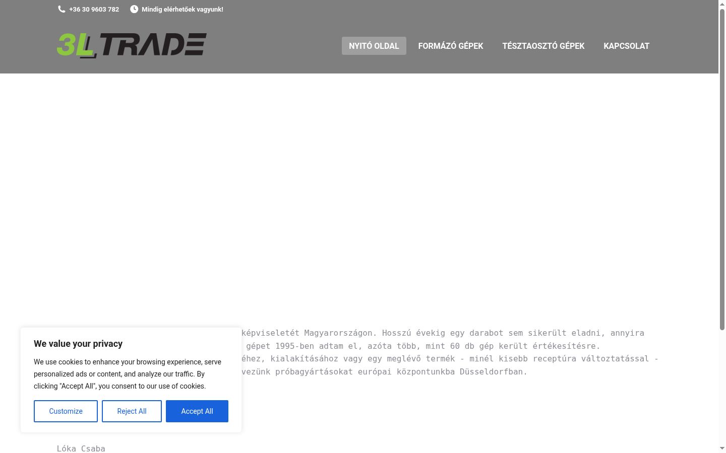 Screenshot of the consent banner shown before any interaction