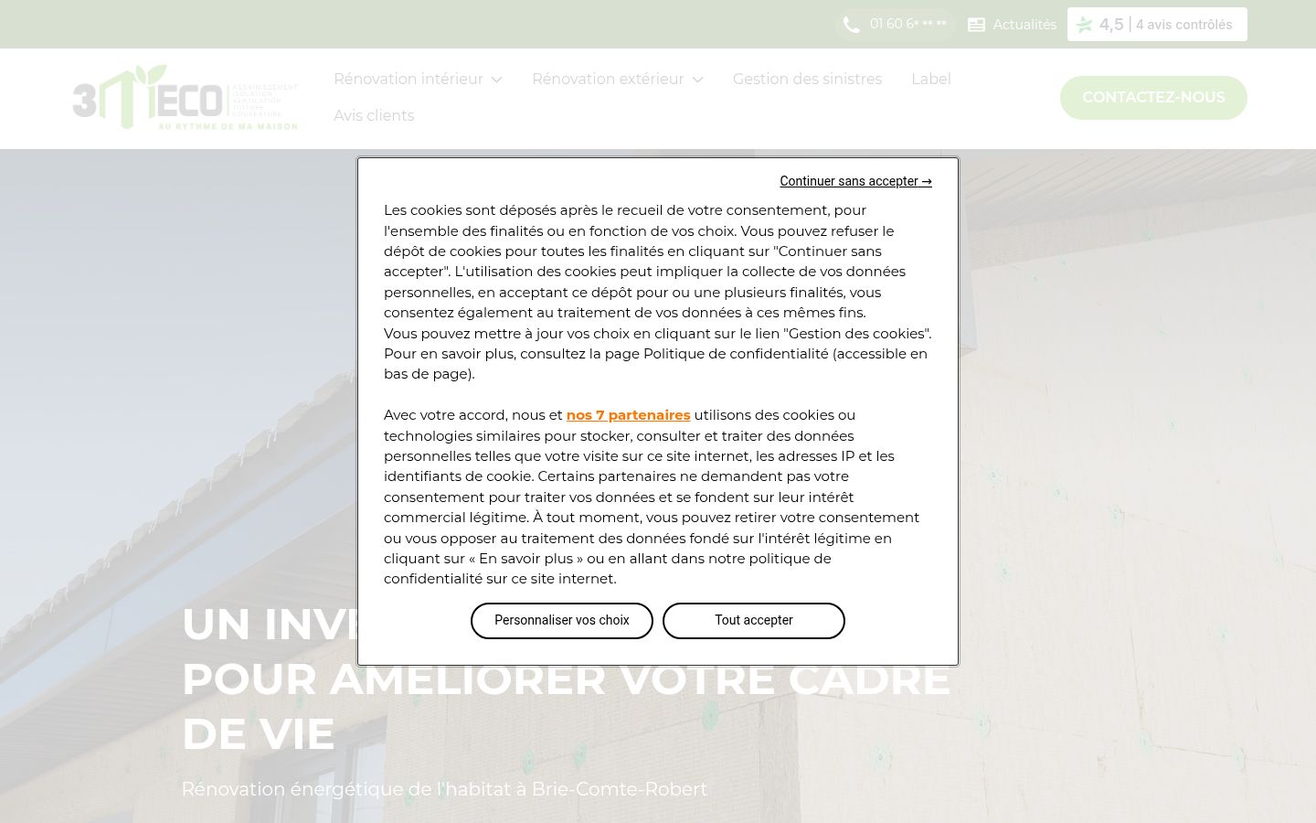 Screenshot tal-banner tal-kunsens muri qabel kwalunkwe interazzjoni