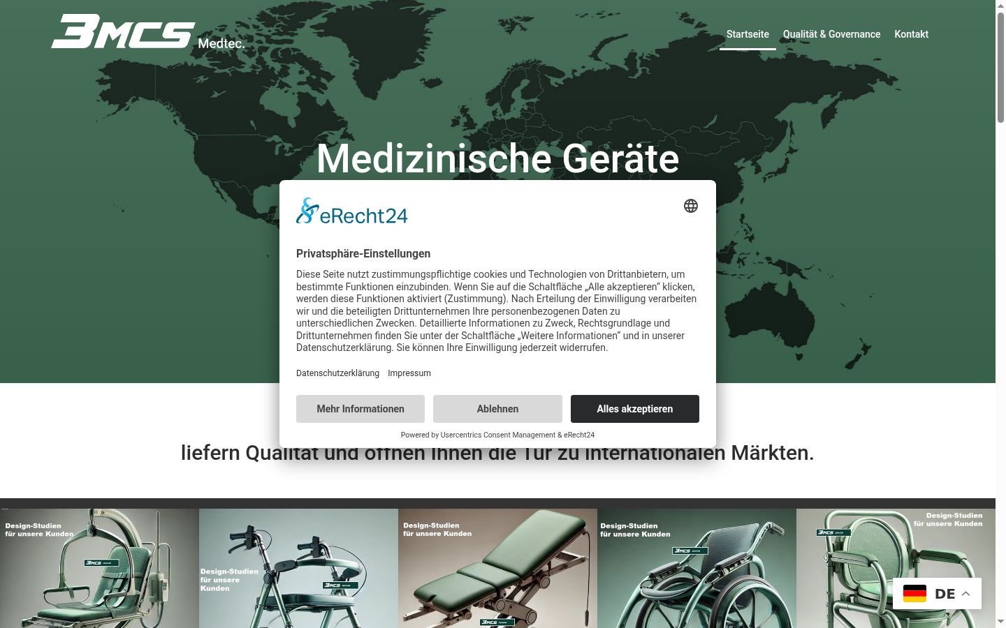 Screenshot van de toestemmingsbanner zoals getoond vóór enige interactie