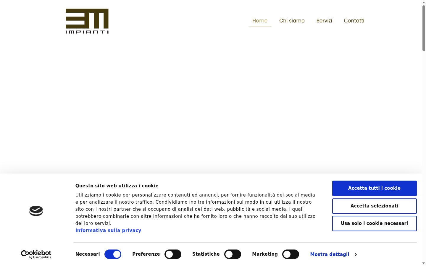 Captura de ecrã do banner de consentimento apresentado antes de qualquer interação