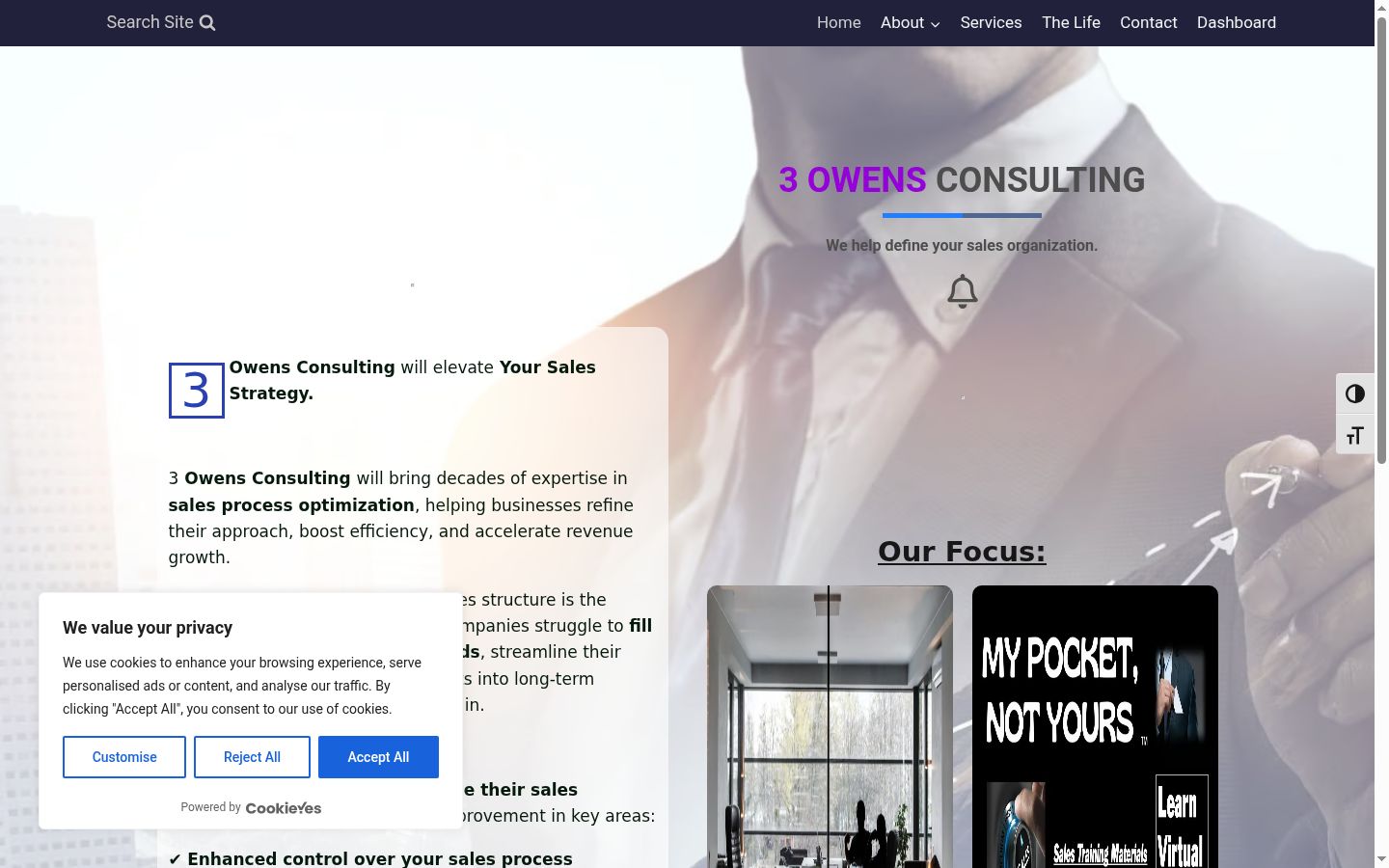 Screenshot del banner di consenso mostrato prima di qualsiasi interazione
