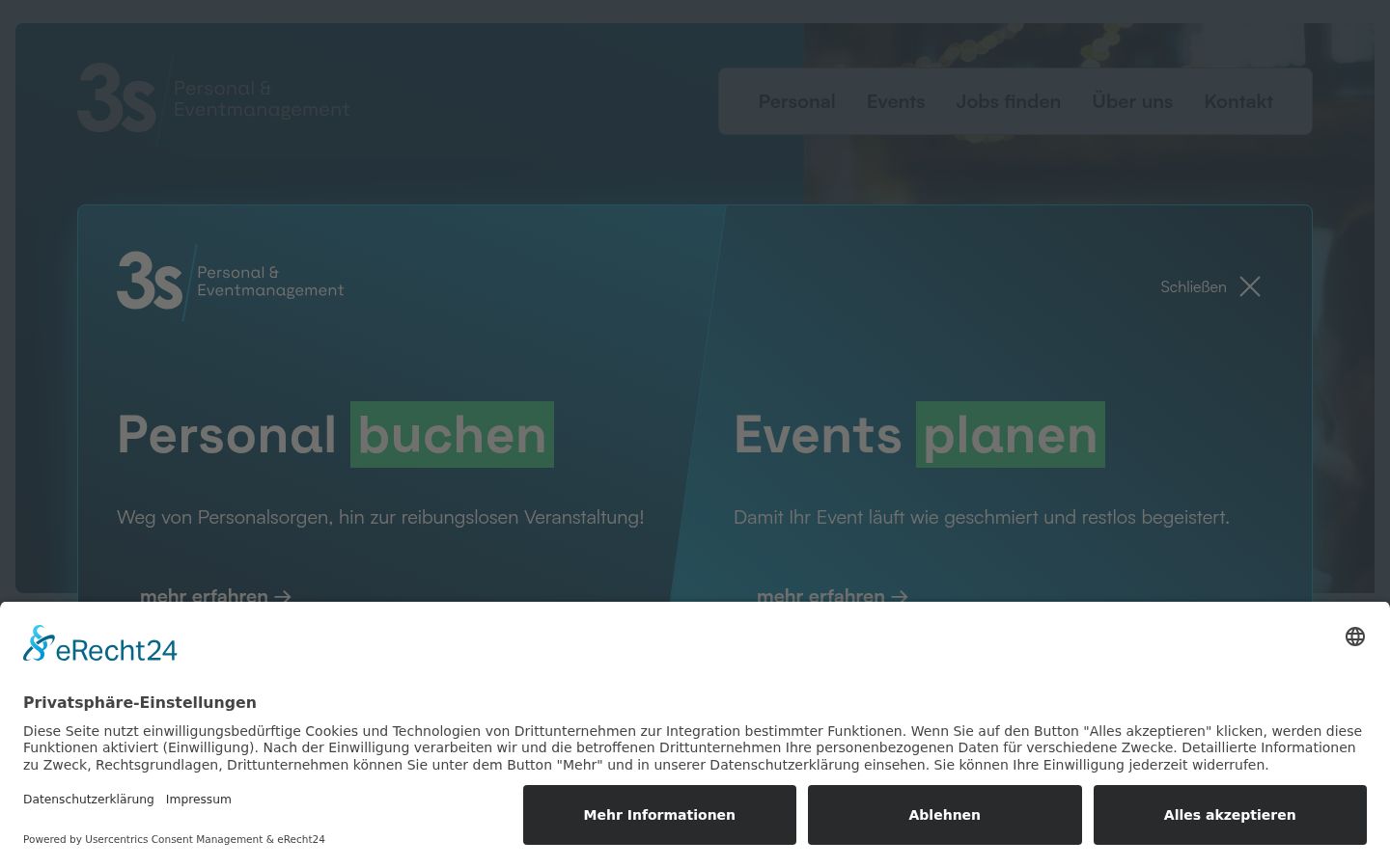 Screenshot of the consent banner shown before any interaction