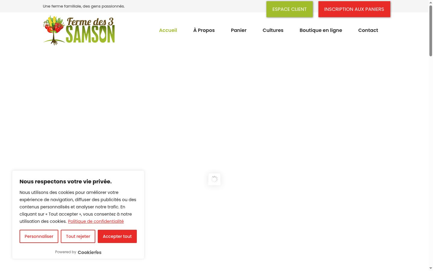 Screenshot of the consent banner shown before any interaction