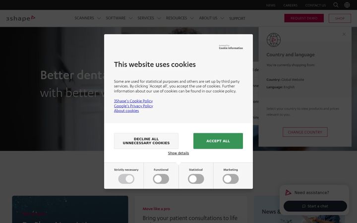 Screenshot di 3shape.com