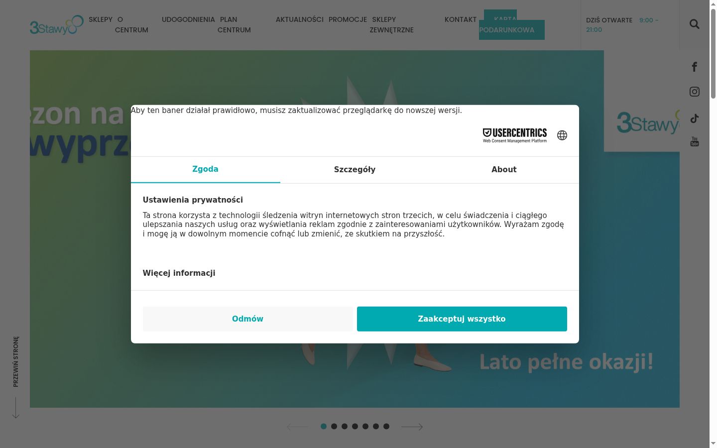 Snímka obrazovky banera súhlasu zobrazeného pred akoukoľvek interakciou
