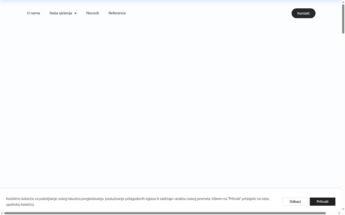 Snimka zaslona bannera za privolu prikazanog prije bilo kakve interakcije