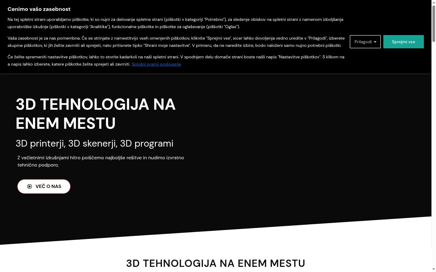 Snímka obrazovky banera súhlasu zobrazeného pred akoukoľvek interakciou