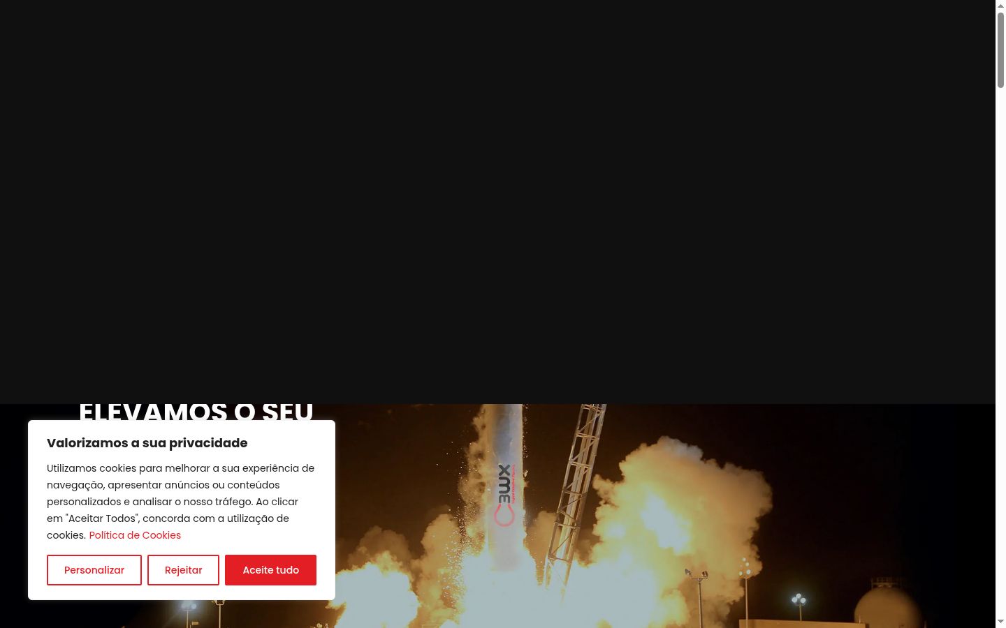 Screenshot of the consent banner shown before any interaction