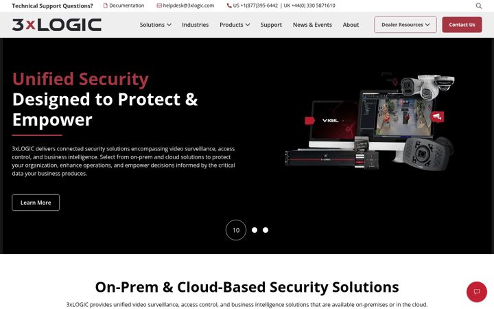Screenshot of 3xlogic.com
