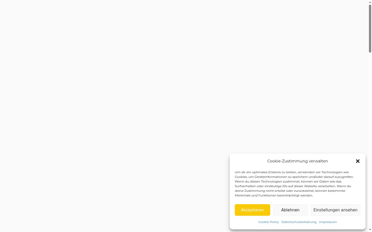 Captura de pantalla del banner de consentimiento mostrado antes de cualquier interacción