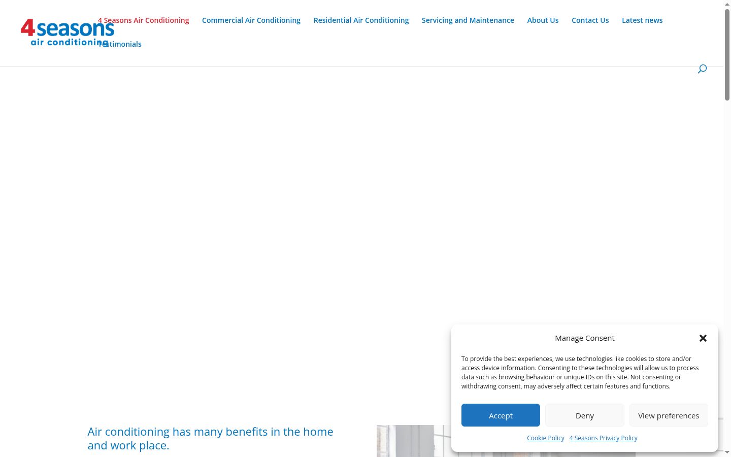 Screenshot of the consent banner shown before any interaction