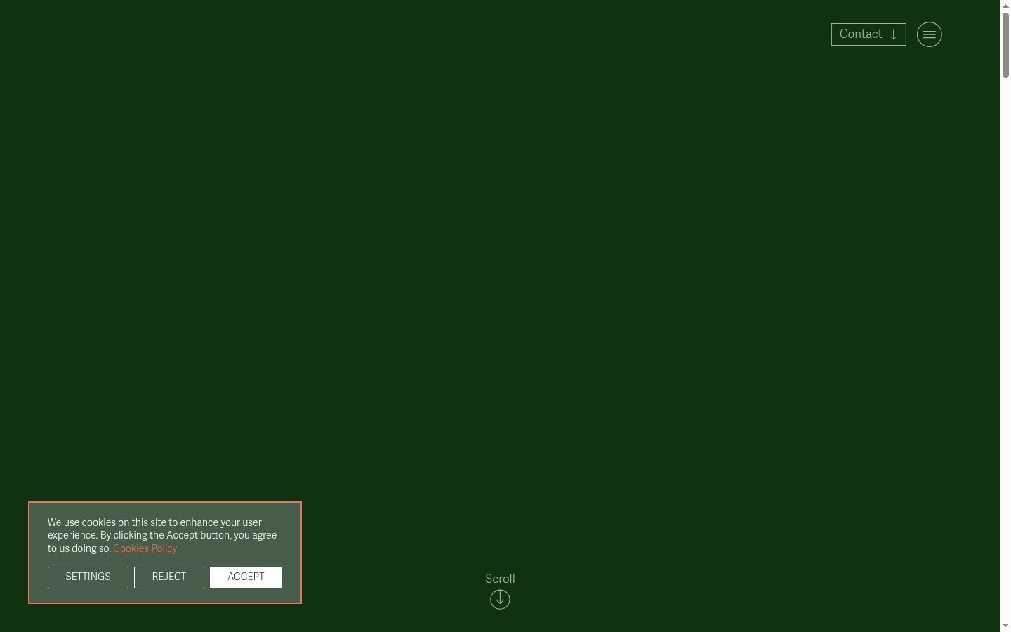 Screenshot of the consent banner shown before any interaction