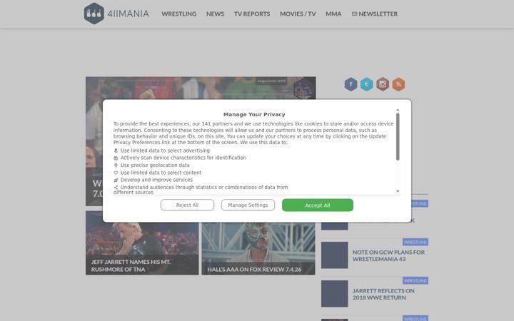 Screenshot of 411mania.com