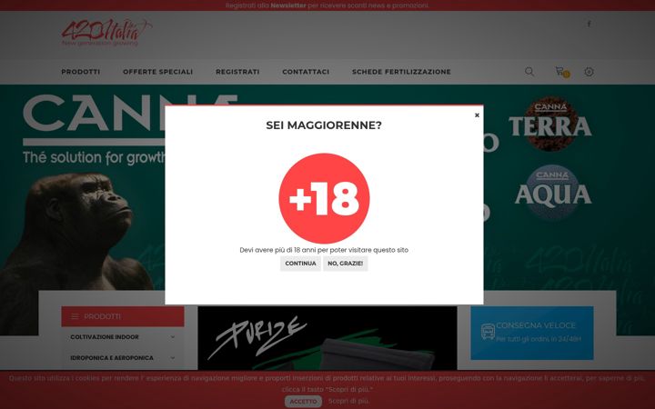 Captură de ecran a 420italia.com