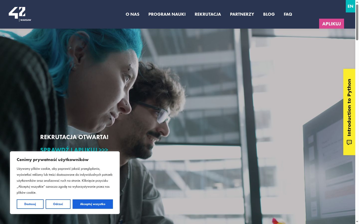 Screenshot of the consent banner shown before any interaction