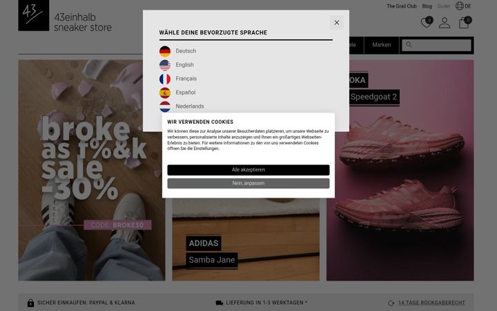 Screenshot of 43einhalb.com