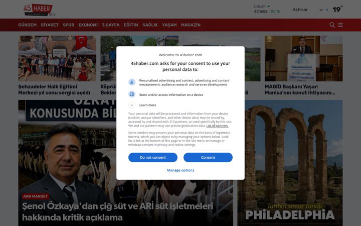 Ekrano kopija 45haber.com
