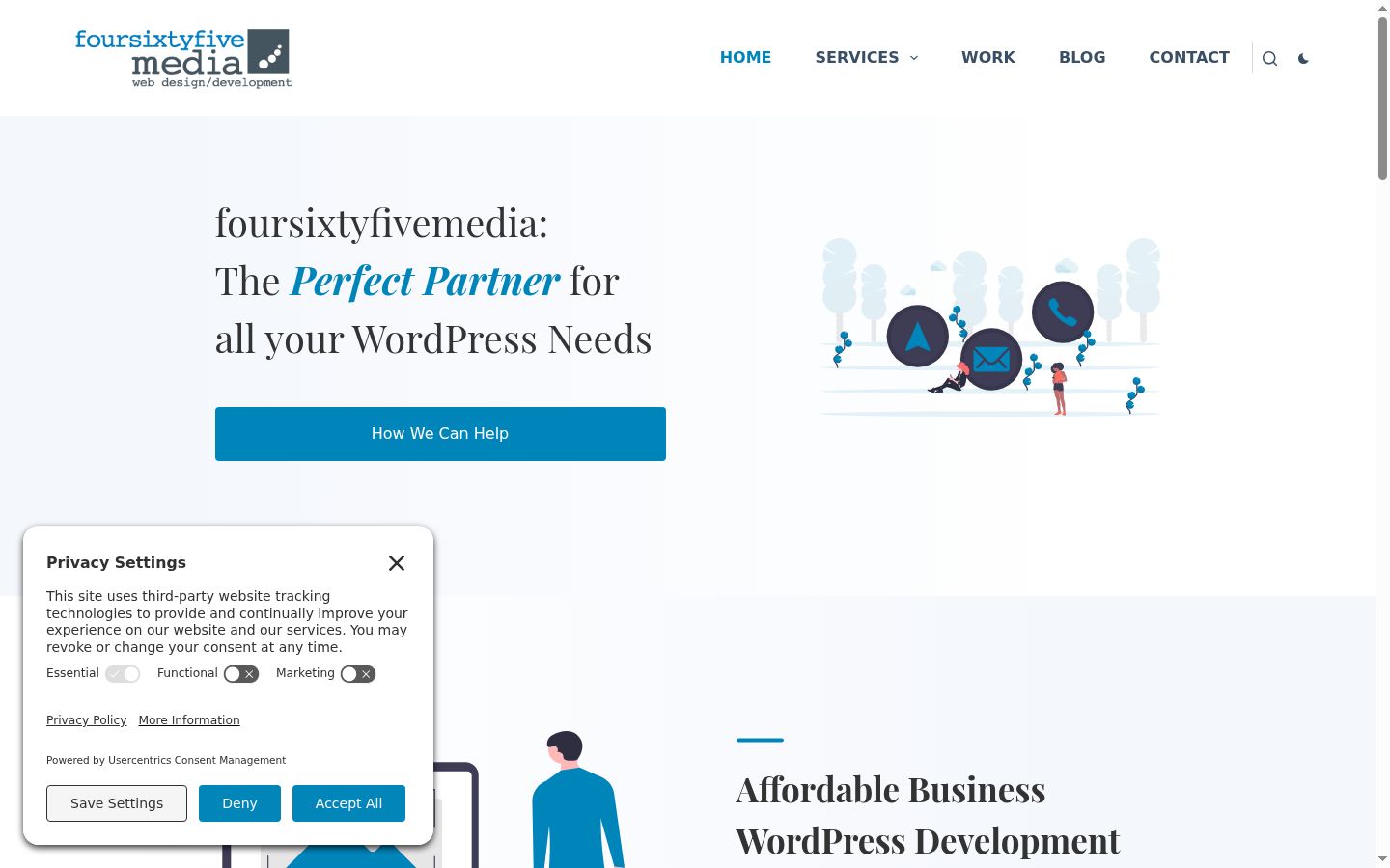 Screenshot of the consent banner shown before any interaction