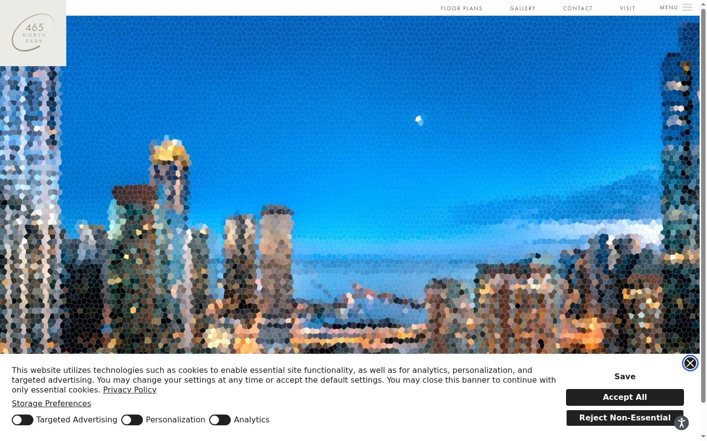 Screenshot of the consent banner shown before any interaction