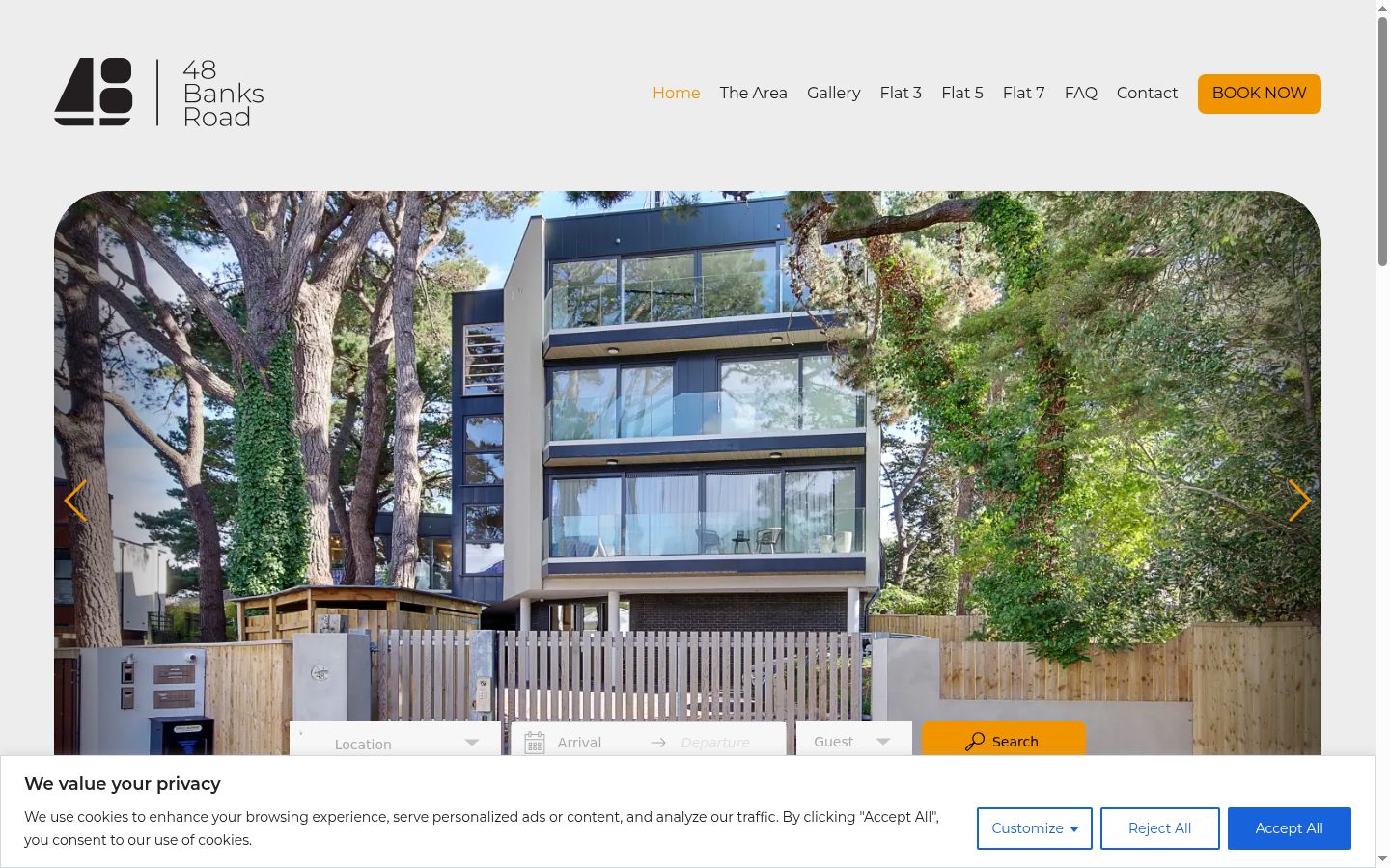Screenshot of the consent banner shown before any interaction