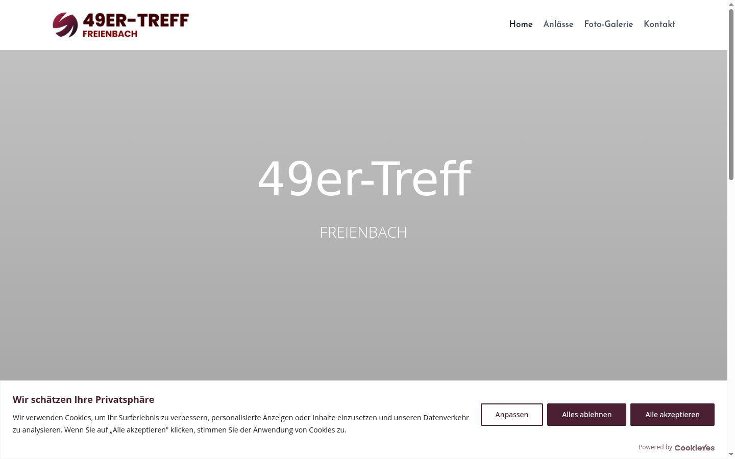 Screenshot des Einwilligungsbanners vor jeglicher Interaktion